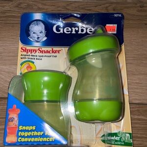 Gerber Green SippySnacker Cup 7oz NOS NEW